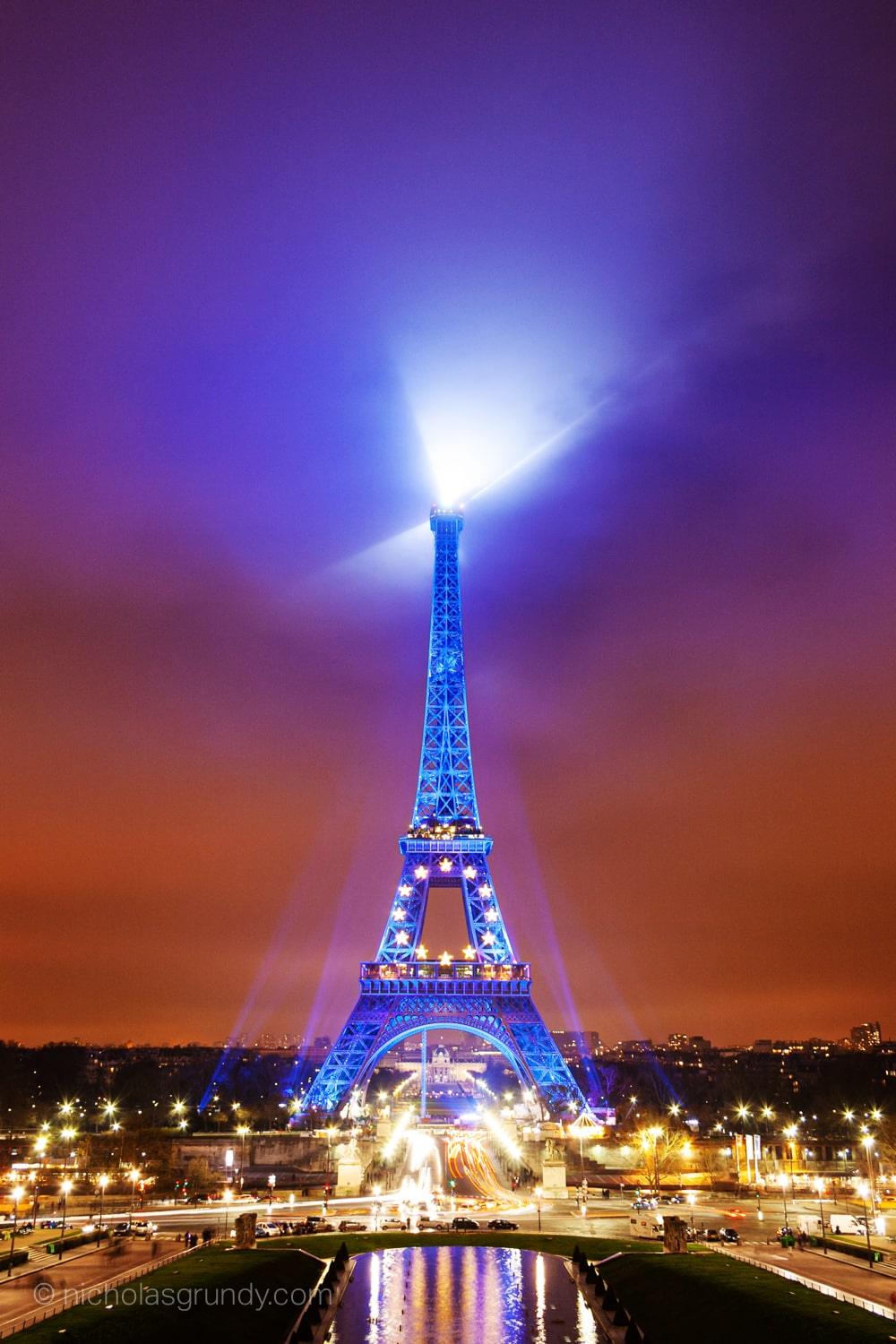 Tour Eiffel Nuit Foto Trocadero