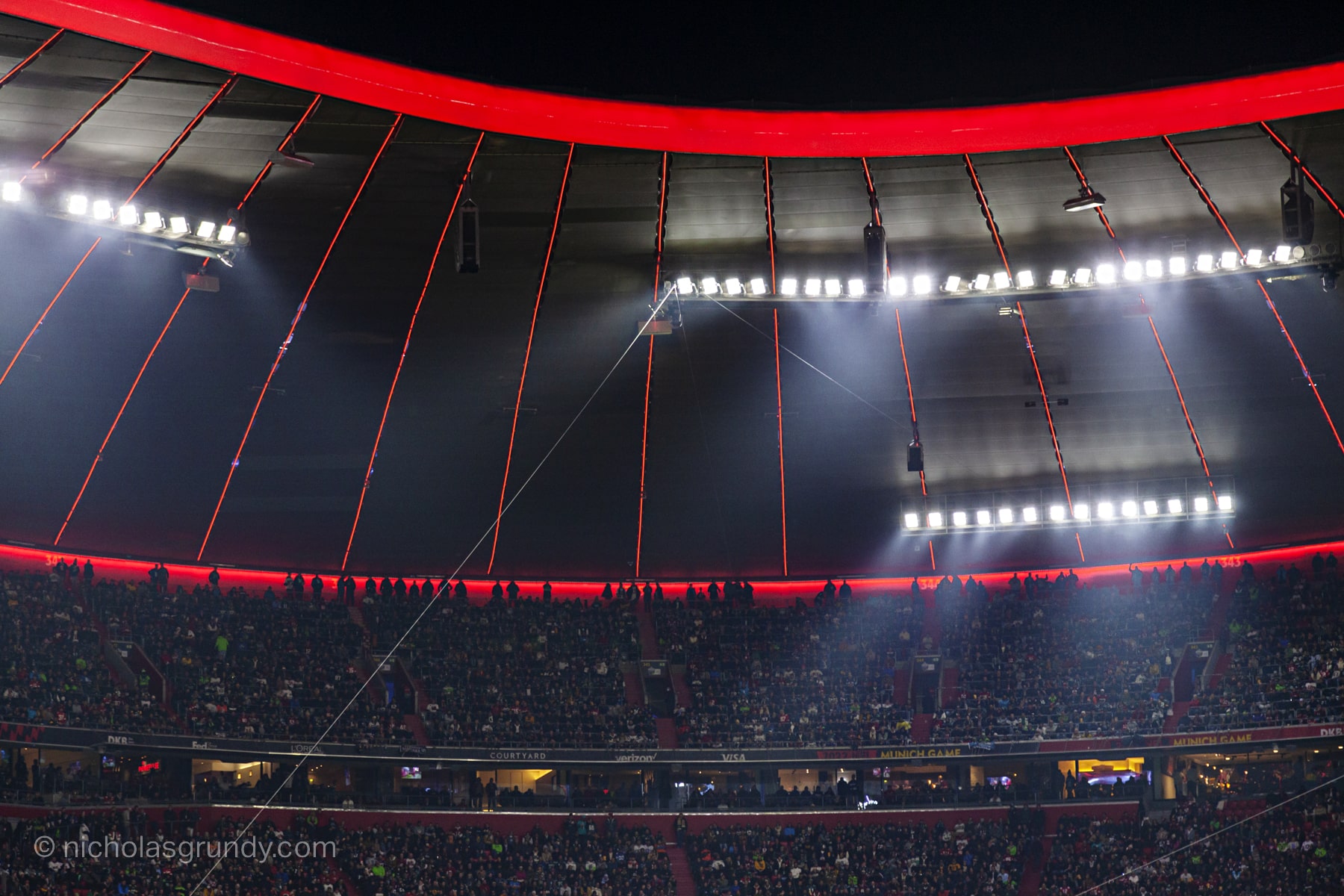 NFL Germany Games Allianz Arena Lights in Fog
