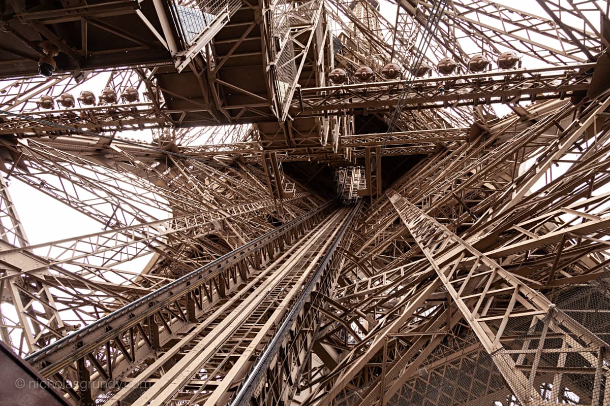 Eiffel Tower Inside Horizontal Photo