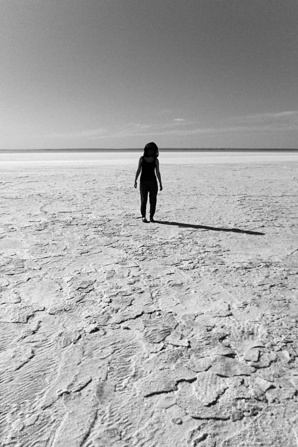 Desert Walker Abstract Black and White Portrait Photo