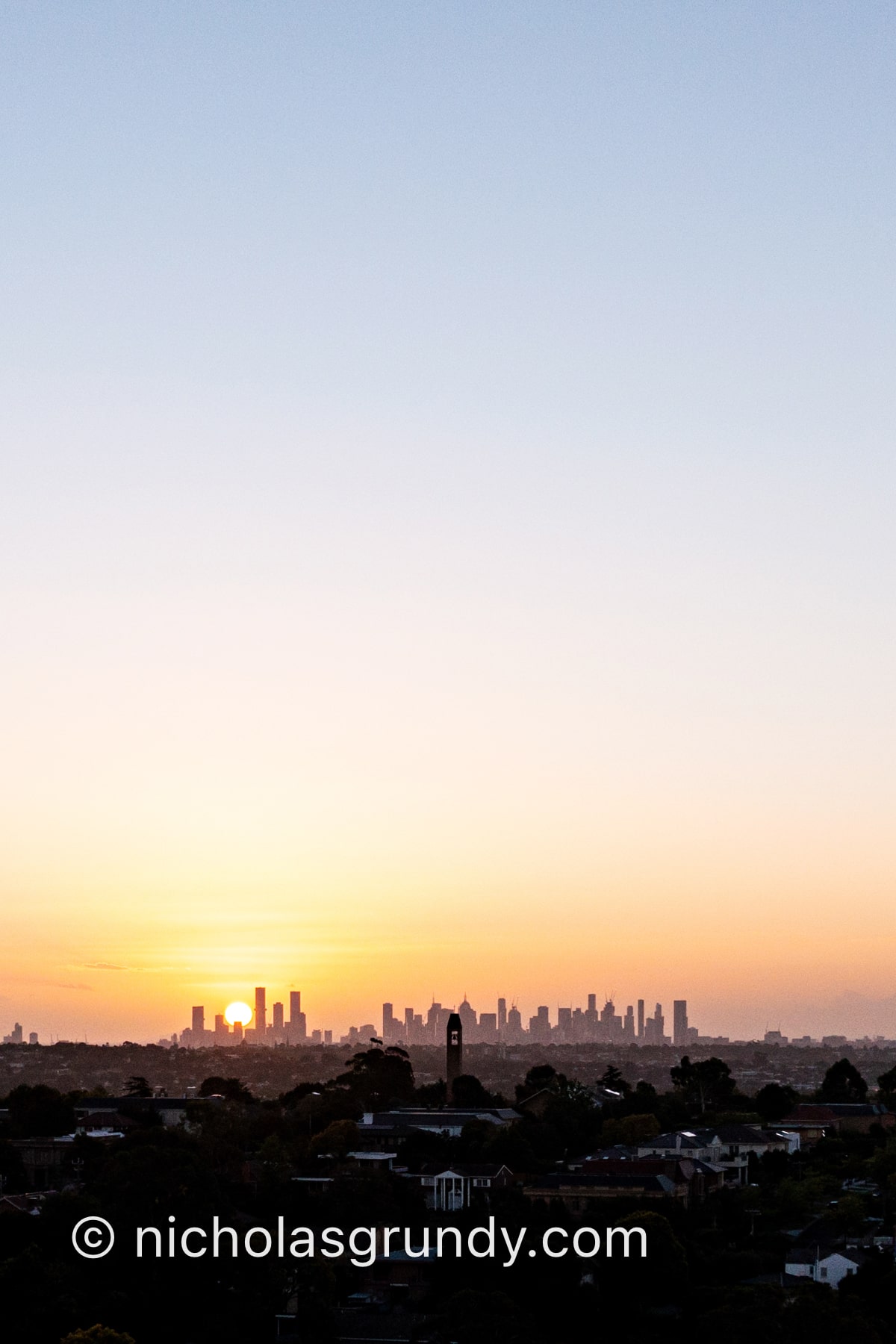 Melbourne Sunset Aerial Photo