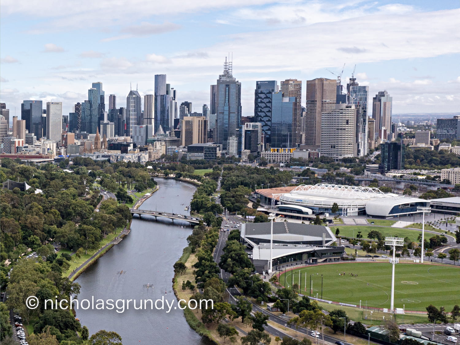 Drone Photo Yarra River Melbourne CBD
