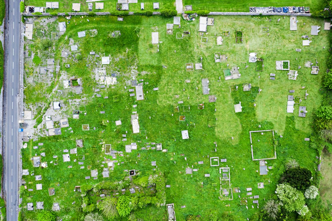 Drone Photo of cemetery by Drone Photography Galway