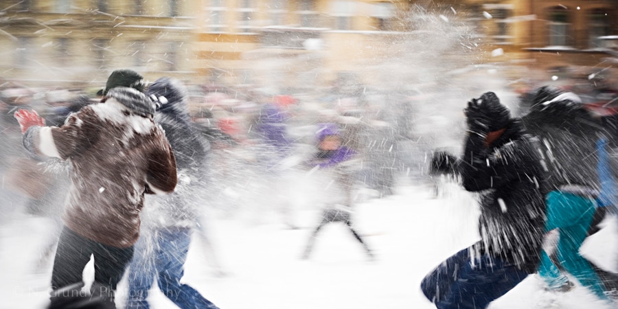 Snowball fight by Galway Photographer