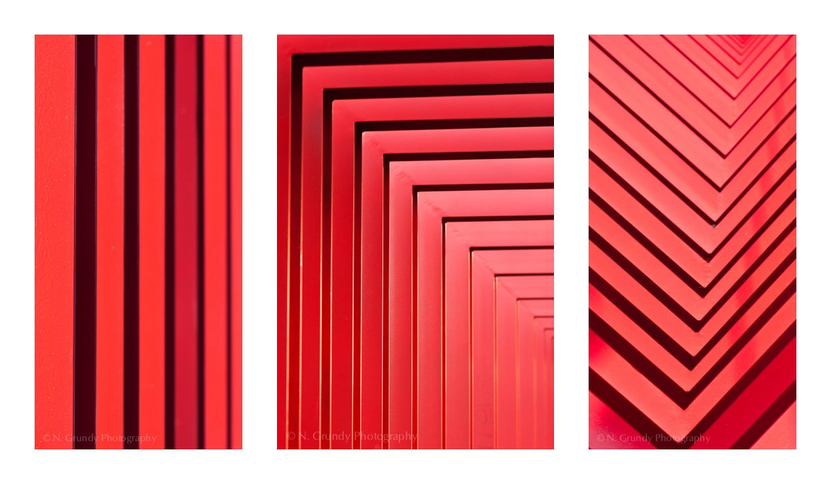 Red Triptych Fine Art Photo by Grundy Photography
