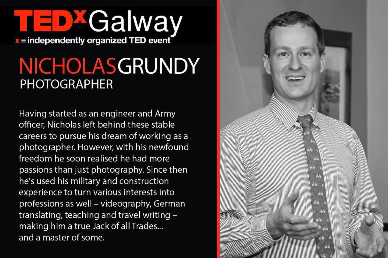 TEDx Galway Photographer Grundy